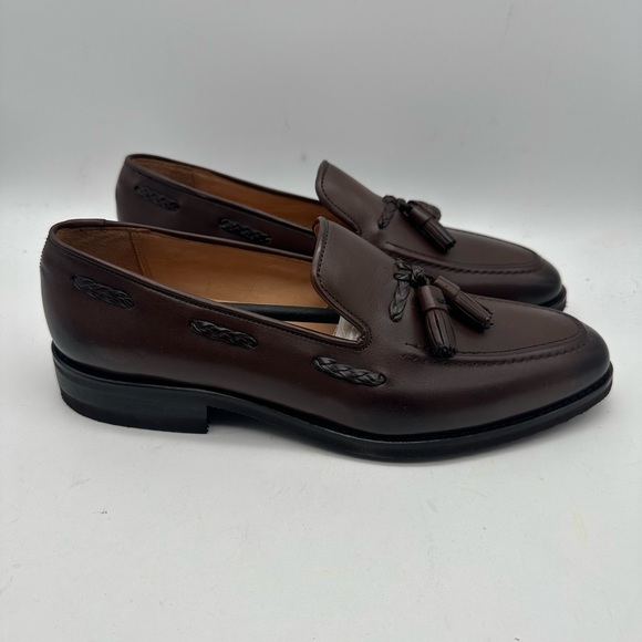 DAPPER SHOES CO. Genuine Leather Handcrafted Classic Braided Tassel Loafer Sz 9 - Picture 3 of 9